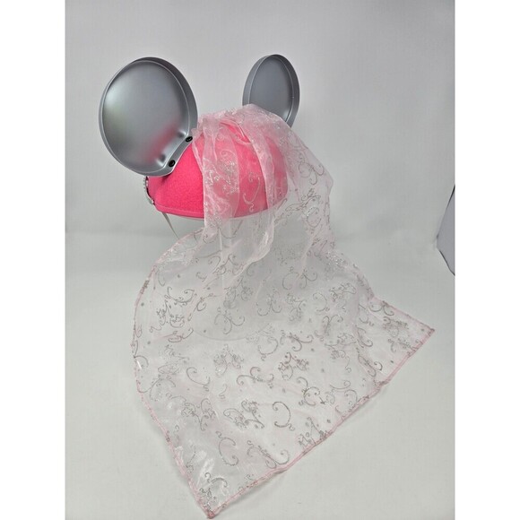 DISNEY PARKS EXCLUSIVE MERCHANDISE PINK & SILVER PRINCESS MOUSE EARS YOUTH OS - Picture 3 of 12